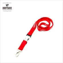 Pms 485c Lanyard rojo con logotipo de coches famosos impreso en 1 lado y Hald hebilla de plástico